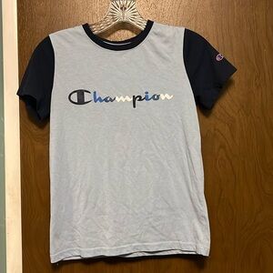 Champion blue short sleeve shirt size 10/12 boy